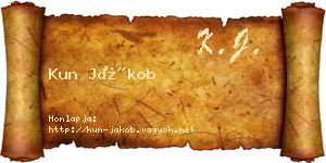 Kun Jákob névjegykártya